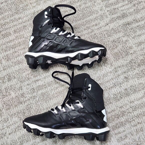 Under Armour Boys Renegade RM Junior Football Cleats black white size 12 child - Picture 6 of 9